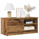 Modern Tv-meubel met stevig blad en bewerkt hout in Grijs Sonoma - Oud hout / 1 - Tv-meubels