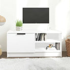 Modern Tv-meubel met stevig blad en bewerkt hout in Grijs Sonoma - Wit / 1 - Tv-meubels