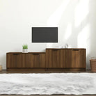 Modern tv-meubel met stevig blad van bewerkt hout - bruin eikenkleur / 1 - Tv-meubels