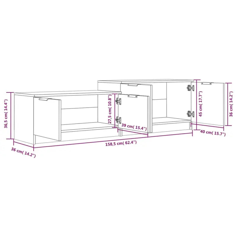 Modern tv-meubel met stevig blad van bewerkt hout - Tv-meubels