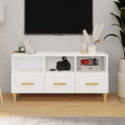 Modern tv-meubel van bewerkt hout met hoge kwaliteit en stabiliteit - Hoogglans wit / 1 - Tv-meubels