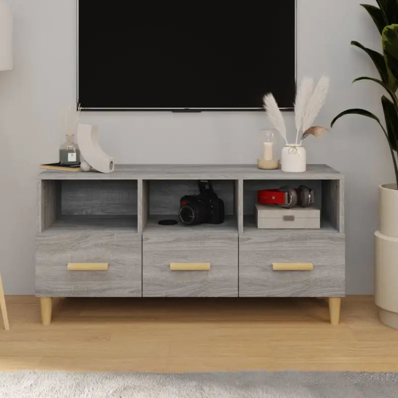Modern tv-meubel van bewerkt hout met hoge kwaliteit en stabiliteit - Grijs sonoma / 1 - Tv-meubels