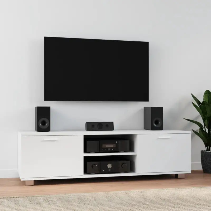 Modern tv-meubel van bewerkt hout voor stijlvolle en stevige opbergruimte - Wit / 1 / 140 cm - Tv-meubels