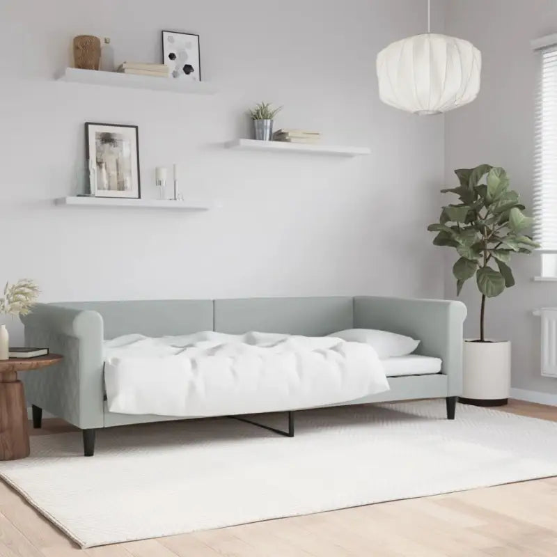 Moderne 2-in-1 slaapbank met onderschuifbed voor woon en slaapkamer - Lichtgrijs / 90 x 200 cm / zonder matras - Bedden