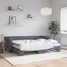 Moderne 2-in-1 slaapbank met onderschuifbed voor woon en slaapkamer - Donkergrijs / 80 x 200 cm / met onderschuifbed