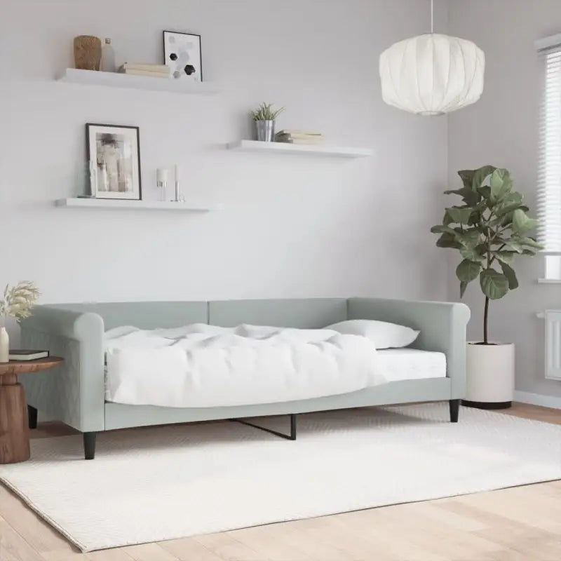 Moderne 2-in-1 slaapbank met onderschuifbed voor woon en slaapkamer - Lichtgrijs / 100 x 200 cm / met matras - Bedden &