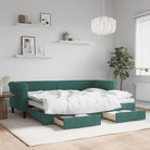 Moderne 2-in-1 slaapbank met onderschuifbed voor woon en slaapkamer - Donkergroen / 80 x 200 cm / met onderschuifbed