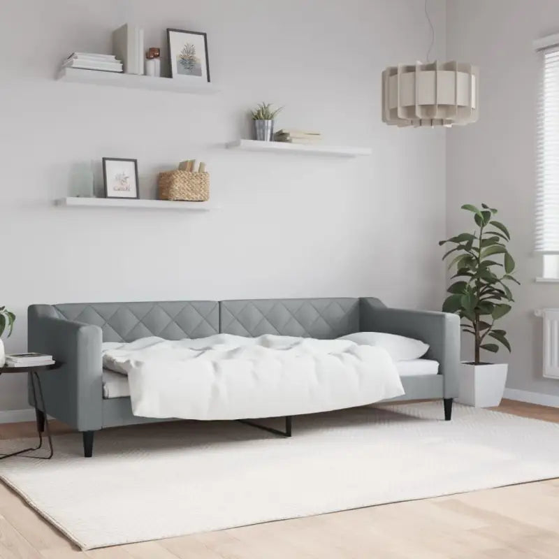 Moderne 2-in-1 slaapbank met onderschuifbed voor woon en slaapkamer - Lichtgrijs / 80 x 200 cm / zonder matras - Bedden