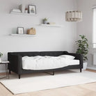 Moderne 2-in-1 slaapbank met onderschuifbed voor woon en slaapkamer - Zwart / 90 x 200 cm / met matras - Bedden &