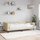 Moderne 2-in-1 slaapbank met onderschuifbed voor woon en slaapkamer - Crème / 90 x 200 cm / met matras - Bedden &