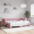 Moderne 2-in-1 slaapbank met onderschuifbed voor woon en slaapkamer - Roze / 80 x 200 cm / met onderschuifbed - Bedden