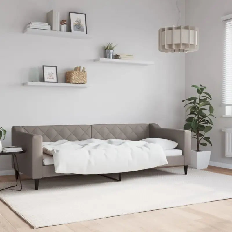 Moderne 2-in-1 slaapbank met onderschuifbed voor woon en slaapkamer - Taupe / 80 x 200 cm / zonder matras - Bedden &