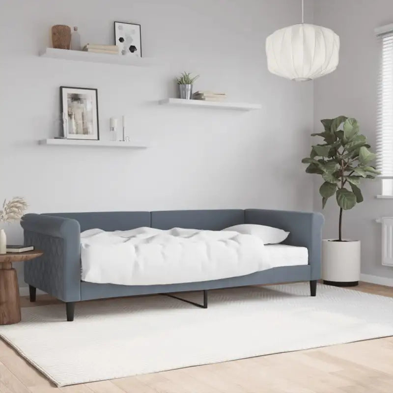 Moderne 2-in-1 slaapbank met onderschuifbed voor woon en slaapkamer - Donkergrijs / 90 x 190 cm / met matras - Bedden &