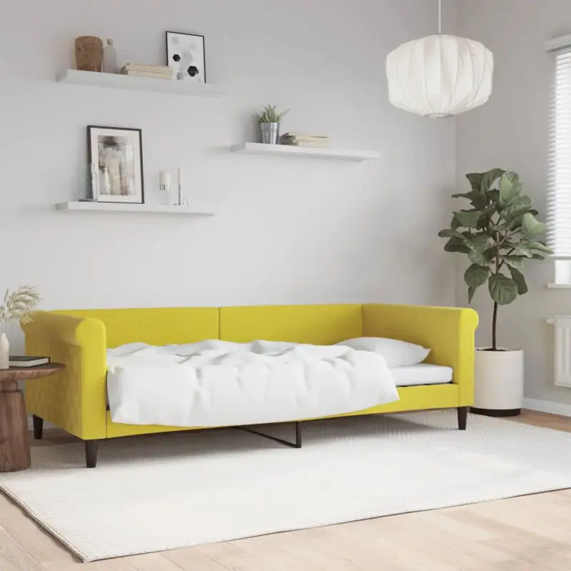 Moderne 2-in-1 slaapbank met onderschuifbed voor woon en slaapkamer - Geel / 90 x 200 cm / zonder matras - Bedden &