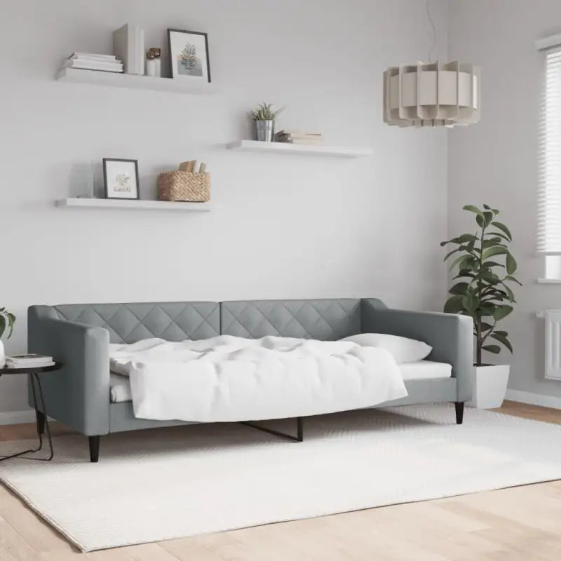 Moderne 2-in-1 slaapbank met onderschuifbed voor woon en slaapkamer - Lichtgrijs / 90 x 200 cm / zonder matras - Bedden