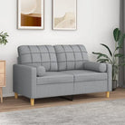 Moderne 2-zitsbank met comfortabele materia vulling voor ontspanning - Lichtgrijs / 120 cm - Banken