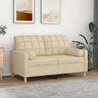 Moderne 2-zitsbank met comfortabele materia vulling voor ontspanning - Crème / 120 cm - Banken