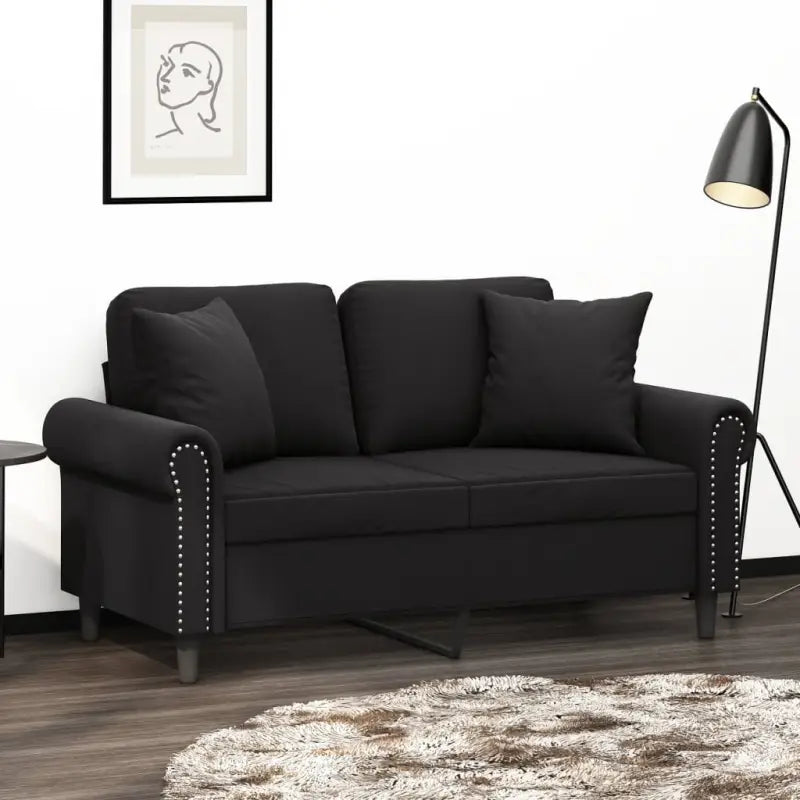 Moderne 3-zitsbank met comfortabel materiaal vulling en stijlvol design - Zwart / 120 cm - Banken