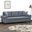 Moderne 3-zitsbank met comfortabel materiaal vulling en stijlvol design - Donkergrijs / 180 cm - Banken