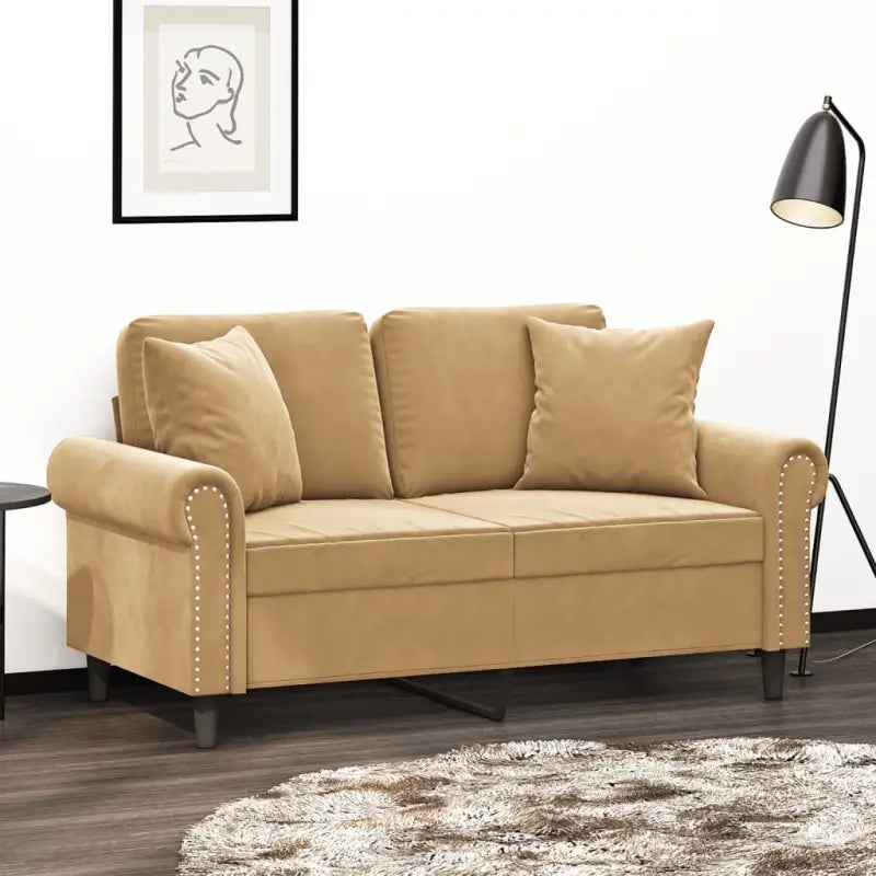 Moderne 3-zitsbank met comfortabel materiaal vulling en stijlvol design - Bruin / 120 cm - Banken