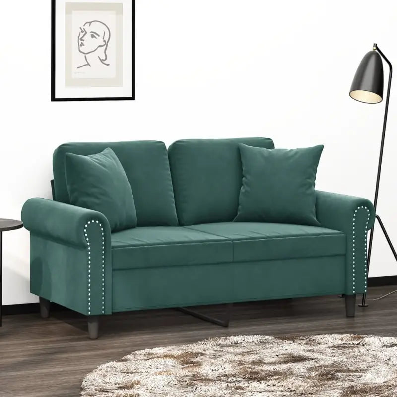 Moderne 3-zitsbank met comfortabel materiaal vulling en stijlvol design - Donkergroen / 120 cm - Banken