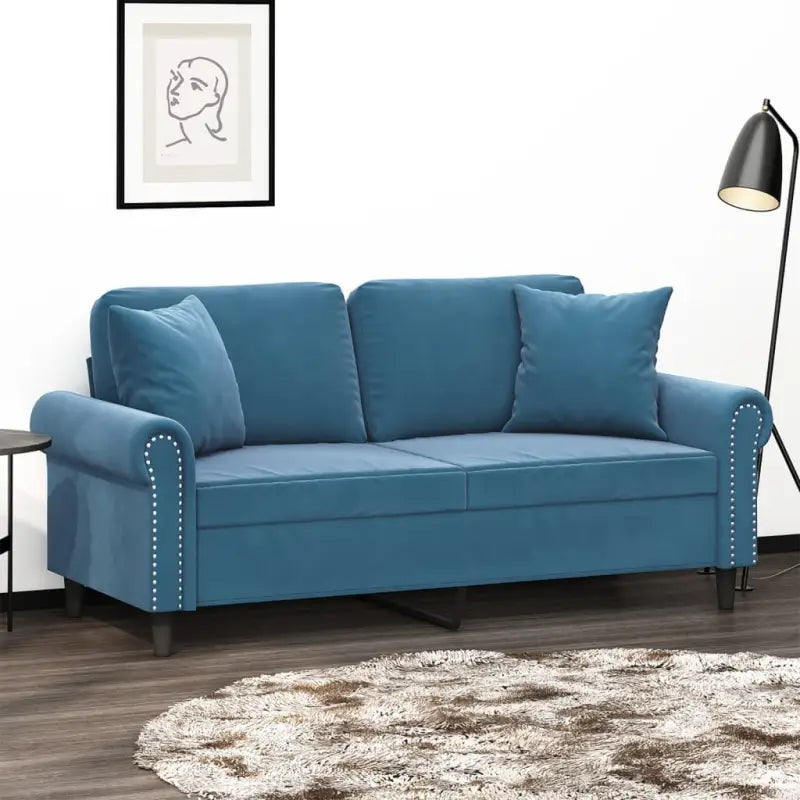 Moderne 3-zitsbank met comfortabel materiaal vulling en stijlvol design - Blauw / 140 cm - Banken