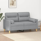 Moderne 3-zitsbank met comfortabele materiaal vulling en design - Lichtgrijs / 120 cm - Banken