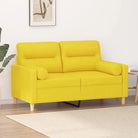 Moderne 3-zitsbank met comfortabele materiaal vulling en design - Lichtgeel / 120 cm - Banken