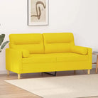Moderne 3-zitsbank met comfortabele materiaal vulling en design - Lichtgeel / 140 cm - Banken