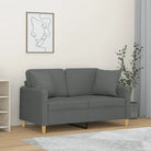 Moderne 3-zitsbank met comfortabele materiaal vulling en design - Donkergrijs / 120 cm - Banken