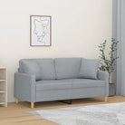 Moderne 3-zitsbank met comfortabele materiaal vulling en design - Lichtgrijs / 140 cm - Banken