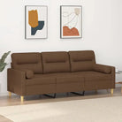 Moderne 3-zitsbank met comfortabele materiaal vulling en design - Bruin / 180 cm - Banken
