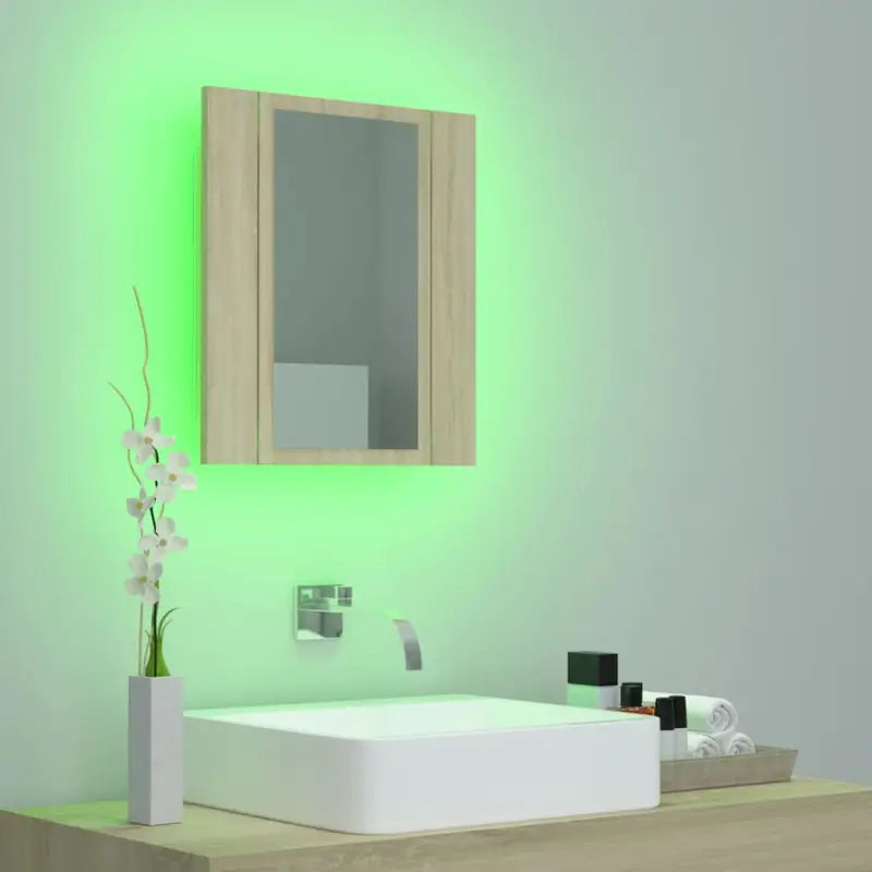 Moderne badkamerkast met spiegel en verstelbare RGB-verlichting - Badkamerkaptafels