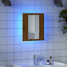 Moderne badkamerkast met spiegel en verstelbare RGB-verlichting - artisanaal eikenkleurig / 1 - Badkamerkaptafels