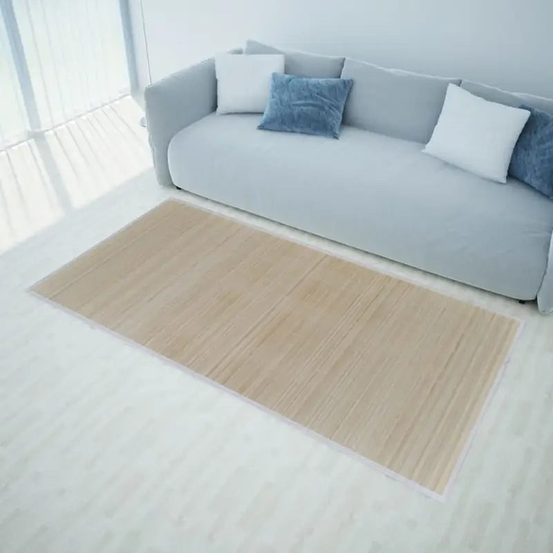 Moderne bamboe vloerkleed met anti-slip pvc-onderkant en levering bevat - Vloerkleden