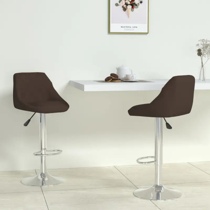Moderne Barkruk met Kunstleren Bekleding en Comfort - Bruin / 2 - Barkrukken