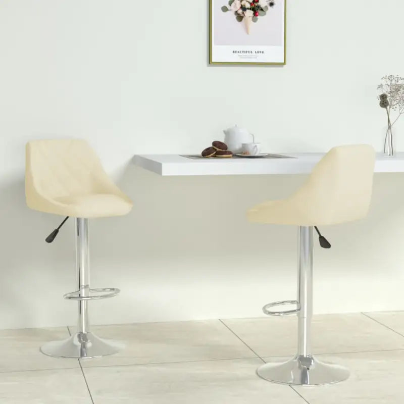 Moderne Barkruk met Kunstleren Bekleding en Comfort - Crème / 2 - Barkrukken