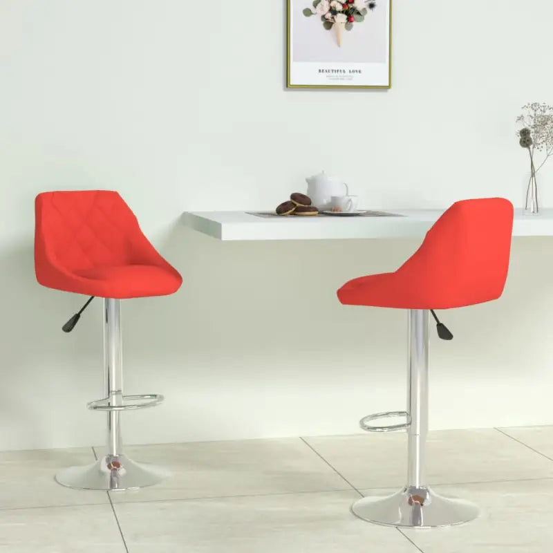 Moderne Barkruk met Kunstleren Bekleding en Comfort - Rood / 2 - Barkrukken