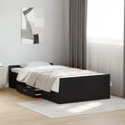 Moderne bedframe met lades van bewerkt hout voor een stijlvolle slaapkamer - Zwart / 75 x 190 cm - Bedden & bedframes