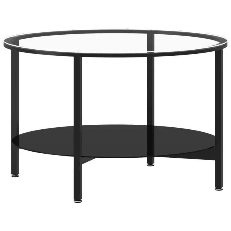 Moderne bijzettafel met gehard glas en gepoedercoat ijzer - Bijzettafels