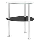 Moderne bijzettafel met gehard glas en ruwe slijpafwerking - Transparant en zwart / 1 / Hart - Bijzettafels
