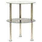 Moderne bijzettafel met gehard glas en ruwe slijpafwerking - Transparant en zwart marmer / 1 / Rond - Bijzettafels
