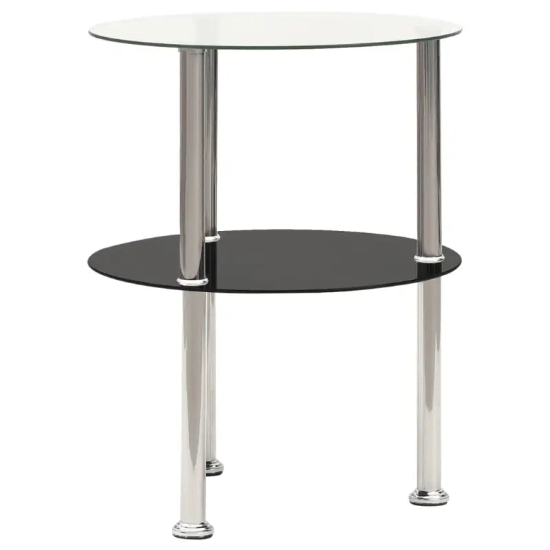 Moderne bijzettafel met gehard glas en ruwe slijpafwerking - Bijzettafels