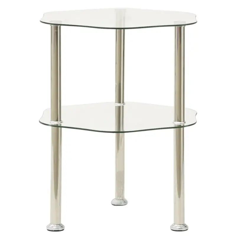 Moderne bijzettafel met gehard glas en ruwe slijpafwerking - Doorzichtig / 1 / Zeshoek - Bijzettafels