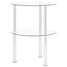 Moderne bijzettafel met gehard glas en ruwe slijpafwerking - Doorzichtig / 1 / Rond - Bijzettafels
