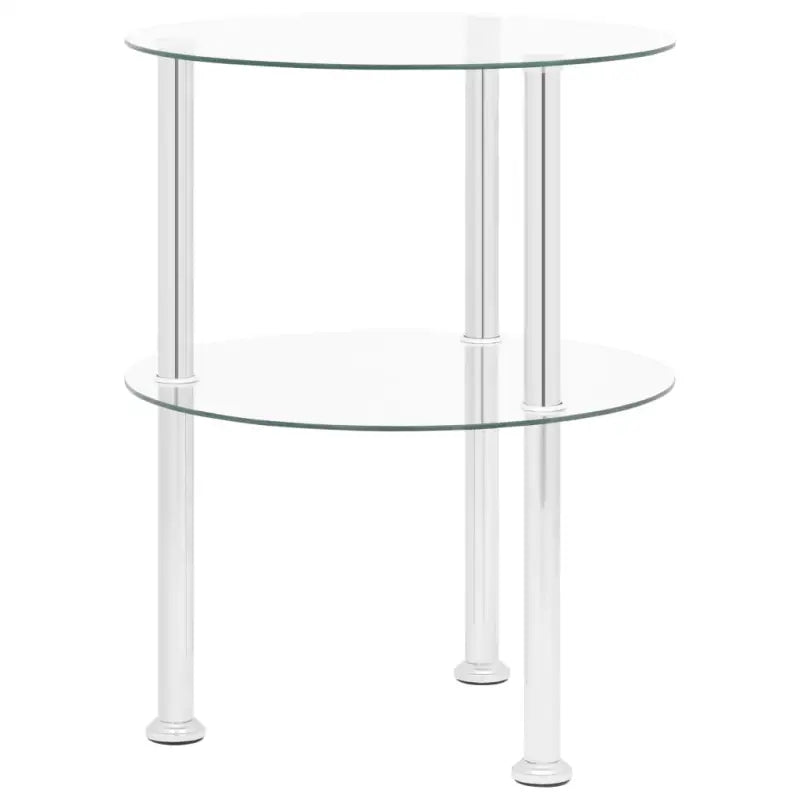 Moderne bijzettafel met gehard glas en ruwe slijpafwerking - Doorzichtig / 1 / Rond - Bijzettafels