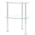 Moderne bijzettafel met gehard glas en ruwe slijpafwerking - Doorzichtig / 1 / Hart - Bijzettafels