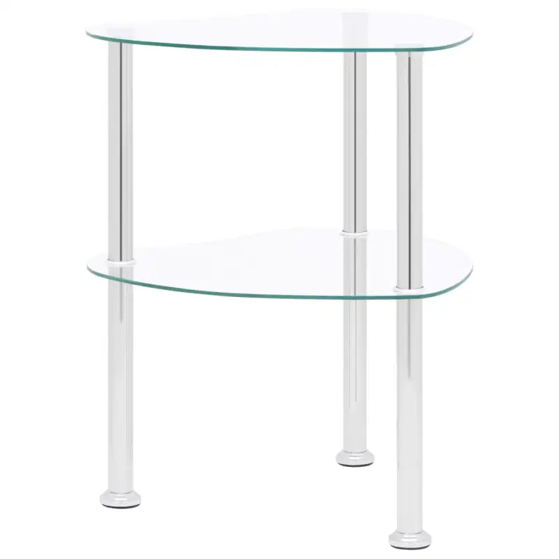 Moderne bijzettafel met gehard glas en ruwe slijpafwerking - Doorzichtig / 1 / Hart - Bijzettafels
