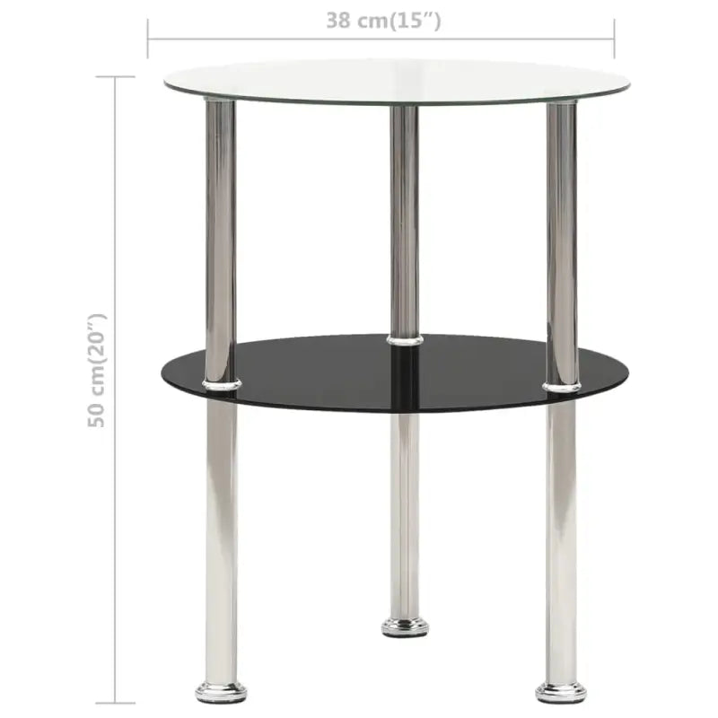 Moderne bijzettafel met gehard glas en ruwe slijpafwerking - Bijzettafels