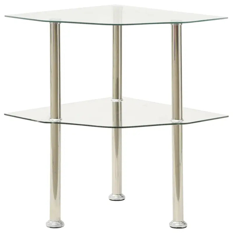 Moderne bijzettafel met gehard glas en ruwe slijpafwerking - Doorzichtig / 1 / Sector - Bijzettafels